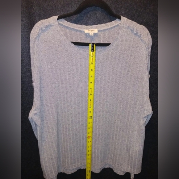 Umgee Heather Grey Long Sleeve‎ Ribbed Tunic Top Womens Size Small Side Slits - Picture 7 of 8